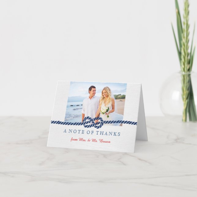 Carte de remerciements nautique de mariage de (Devant)