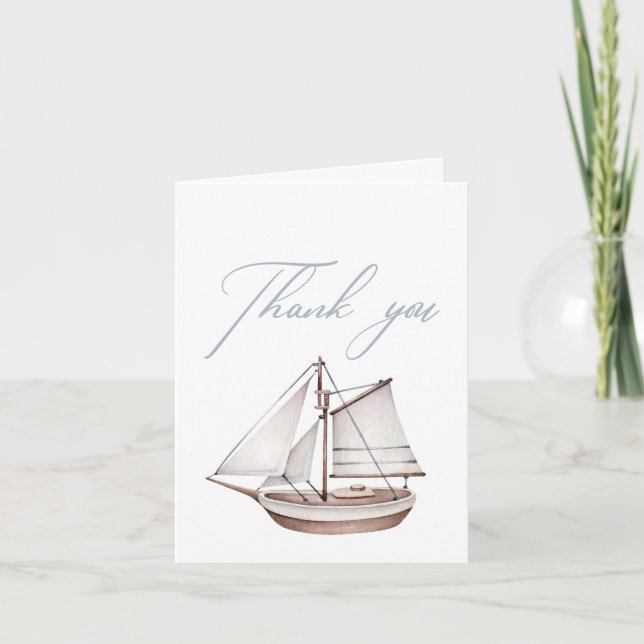 Carte de remerciements Nautique Ocean (Devant)