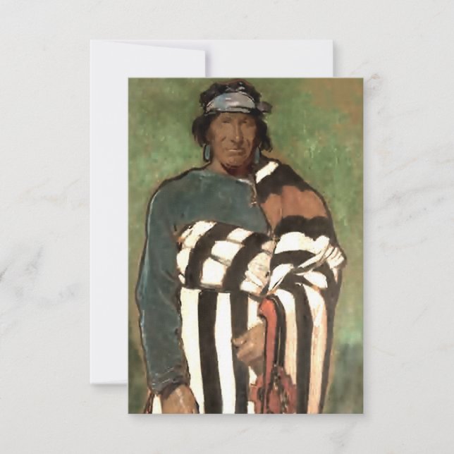 Carte De Remerciements "Navajo" Art occidental par Gerald Cassidy (Devant)