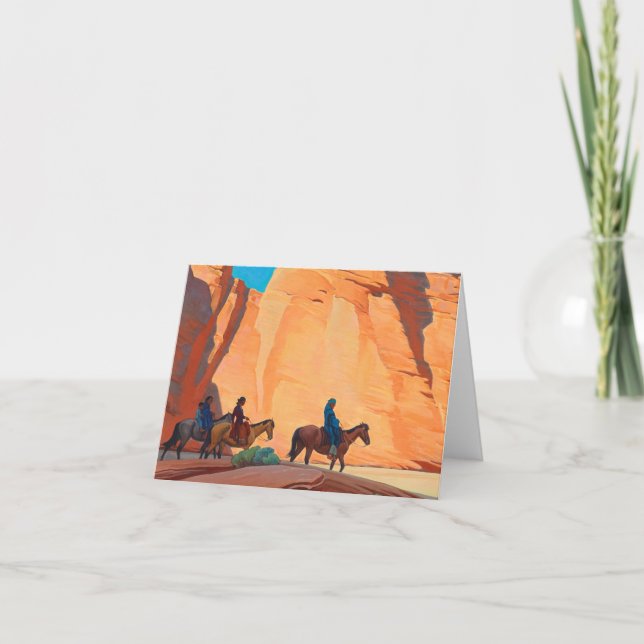 Carte De Remerciements Navajos dans un canyon, 1945 par Maynard Dixon (Devant)