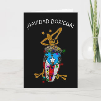 Carte De Remerciements Navidad Boricua Xmas Conga Coqui Taino