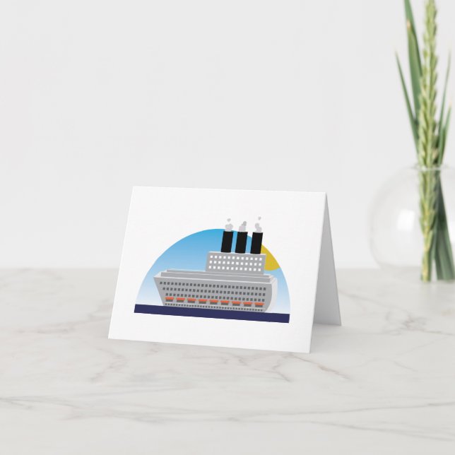 Carte De Remerciements Navire de croisière (Devant)