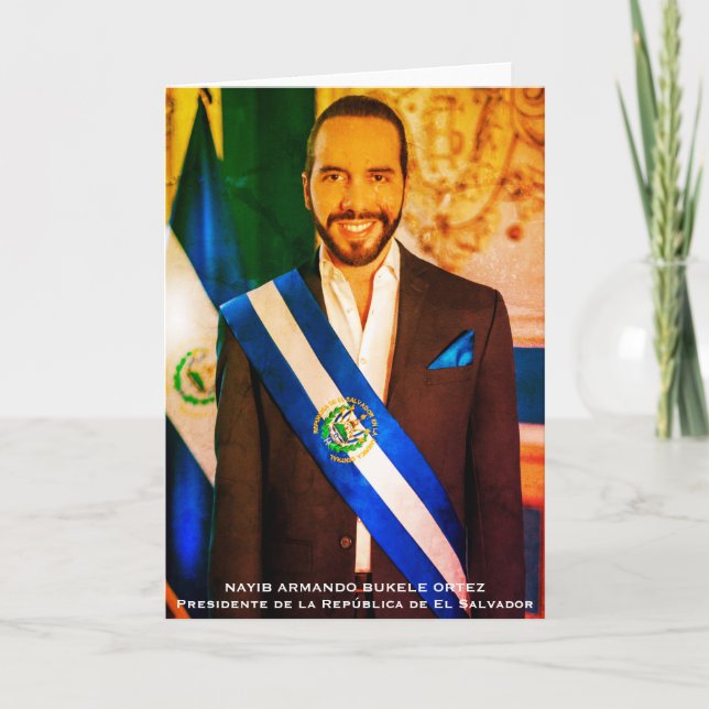 Carte De Remerciements Nayib Bukele, Président du Salvador (Devant)