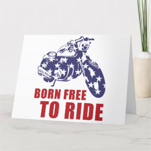 Carte De Remerciements Né Gratuit à Ride USA Motorcycle Drapeau Amérique 