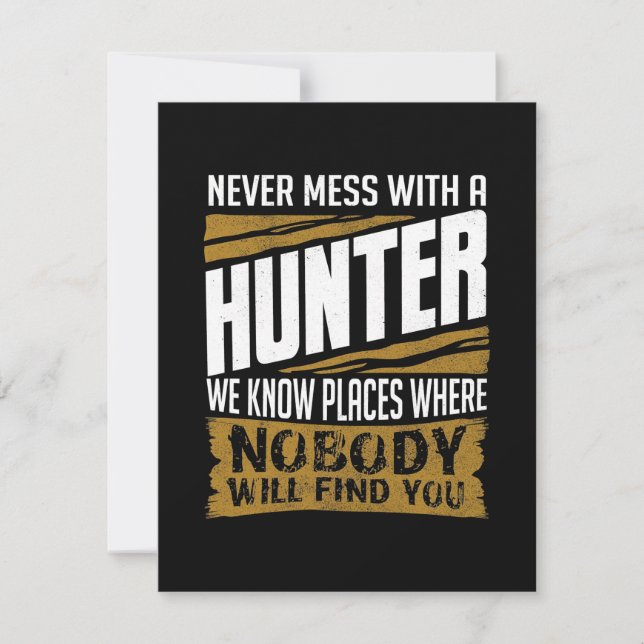 Carte De Remerciements Ne Manquez Jamais Avec Un Chasseur (Devant)