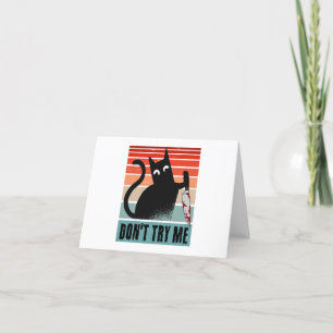Carte De Remerciements Ne m'essayez pas, Moody Cat avec un couteau Invita