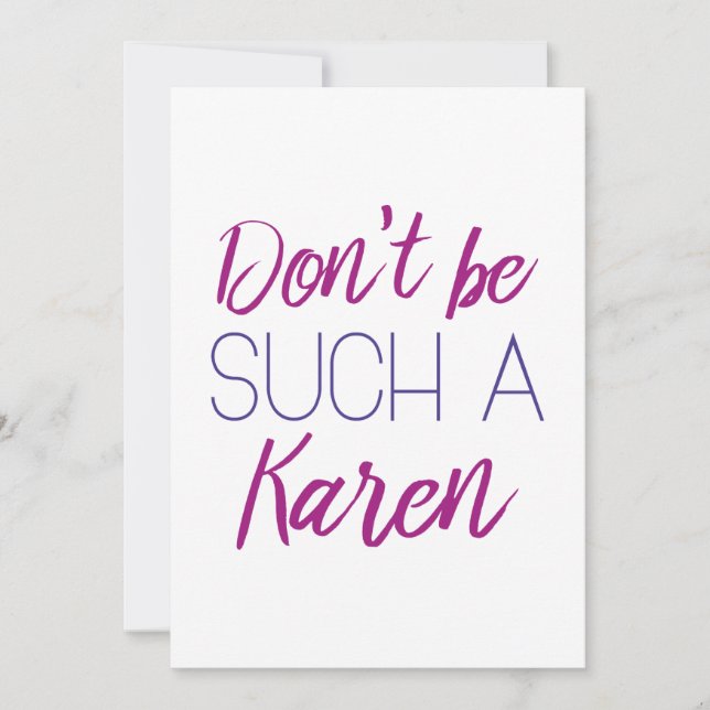 Carte De Remerciements Ne sois pas un Karen (Devant)
