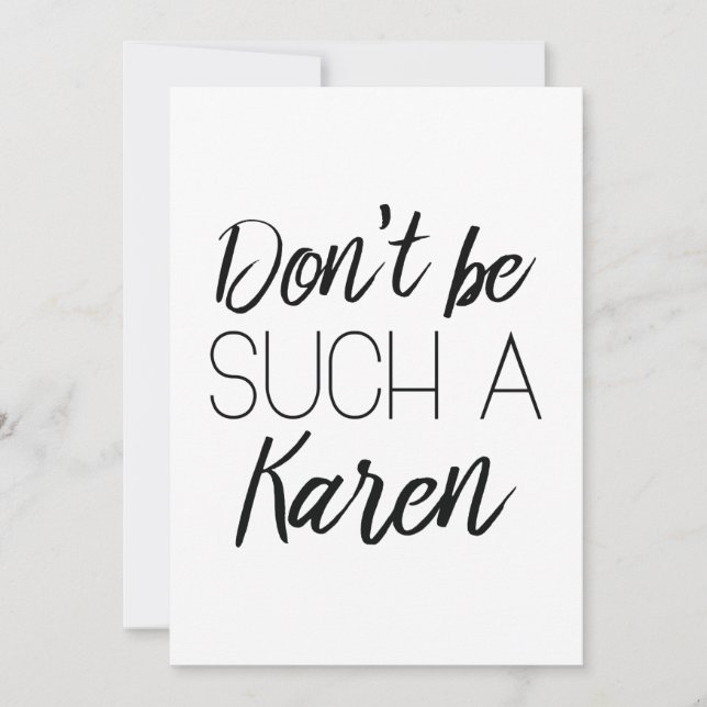 Carte De Remerciements Ne sois pas un Karen (Devant)