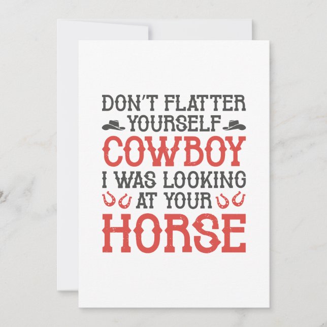 Carte De Remerciements Ne vous flattez pas cowboy (Devant)
