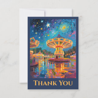 Carte De Remerciements Nebula Night Carousel - Van Gogh Inspired Art
