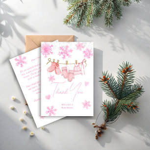 Carte De Remerciements Neige amoureuse Flammes de neige baby shower d'hiv