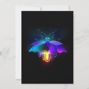 Carte De Remerciements Neon Firefly sur noir
