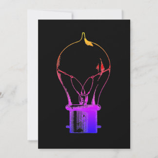 Carte De Remerciements Neon Pop Art Light Bulle Idée