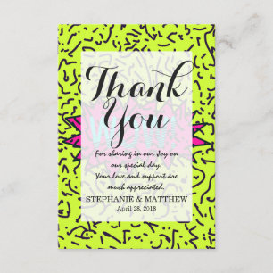 Carte De Remerciements Neon Retro 80's 90 Scribbled Wow!Typographie