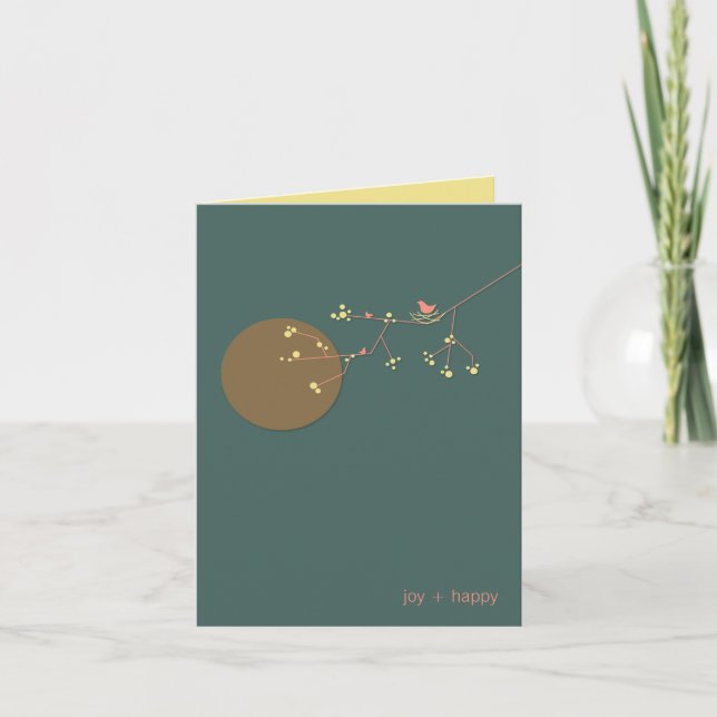 Carte De Remerciements Nesting Bird & Family Baby Thank You Note Card (Devant)
