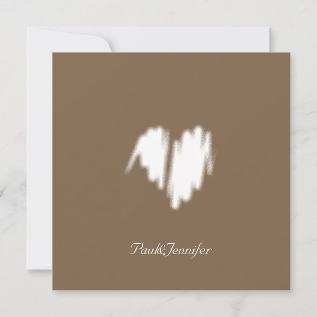 Carte De Remerciements Nettoyer Monochrome Moderne Classique Vibe Amour C (Devant)