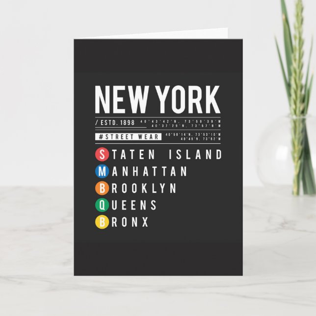Carte De Remerciements New York 5 Boroughs (Devant)
