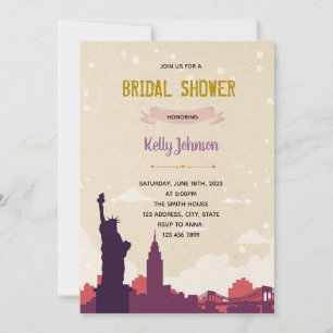 Carte De Remerciements New York ville nuptiale douche bacheloretteinvitat