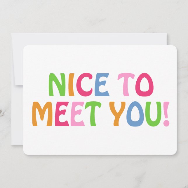 Carte De Remerciements Nice De Vous Rencontrer Citer Moderne Cute Minimal (Devant)