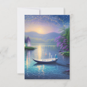 Carte De Remerciements Night Lake Graphic