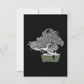 Carte De Remerciements Ninja Kitty Cats Bonsai Tree Zen, bouddhiste japon