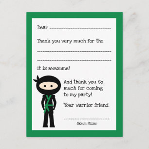 Carte De Remerciements Ninja, merci, avec changement de couleur