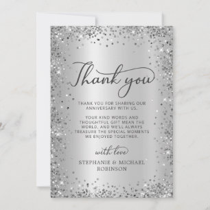 Carte De Remerciements Noces d'argent 25 ans de mariage