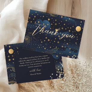 Carte De Remerciements Noces d'or de la Marine Céleste