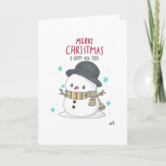 Carte De Remerciements Noël 6 Snowman Christmas Holiday Card