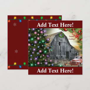 Carte De Remerciements Noël À La Ferme De La Grange Camion Hen