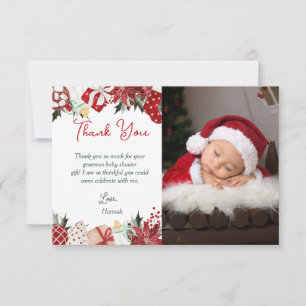 Carte De Remerciements Noël Baby shower Sant