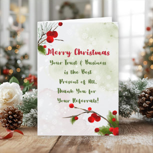 Carte De Remerciements Noël d'affaires Clients marketing de référence
