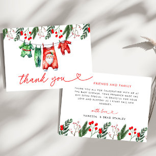 Carte De Remerciements Noël d'hiver Père Noël Baby shower Affiche de bien
