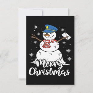 Carte De Remerciements Noël Funny Postman Mailman Snowman cadeau de Noël