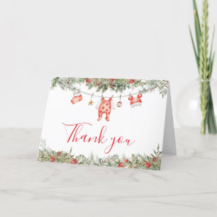 Carte De Remerciements Noël Joyeux petit Baby shower