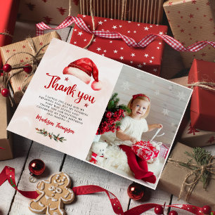 Carte De Remerciements Noël Santa Hat fête d'anniversaire Photo
