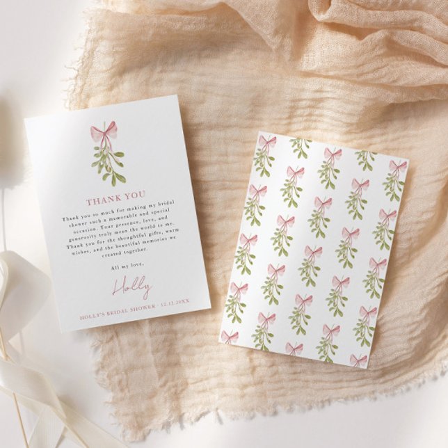Carte De Remerciements Noeud de mariage poussiéreux rose pour la fête de  (Créateur téléchargé)