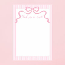 Nœud rose, ruban rose et blanc