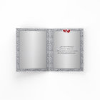 Noir Argent Rouge Floral Cœurs FAUX Feuille de Mét