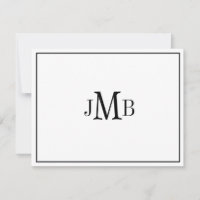 Noir et blanc classique Monogramme plat
