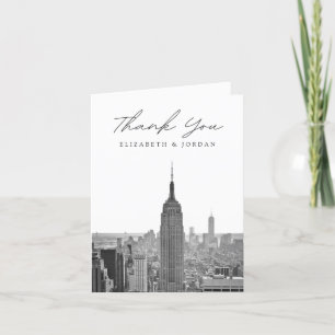 Carte De Remerciements Noir et blanc vertical de New York