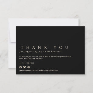 Carte De Remerciements Noir et or professionnel moderne simple