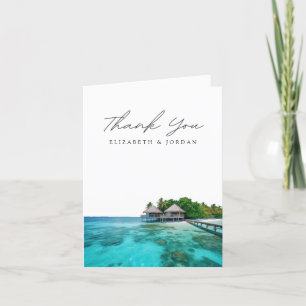 Carte de remerciements noir photo des Maldives