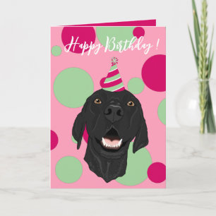 Carte De Remerciements Noir Pointer Chiot Anniversaire