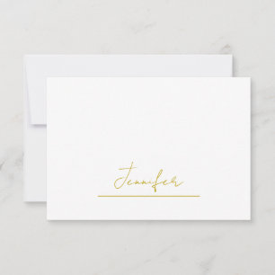 Carte De Remerciements Nom de couleur or professionnel minimaliste modern