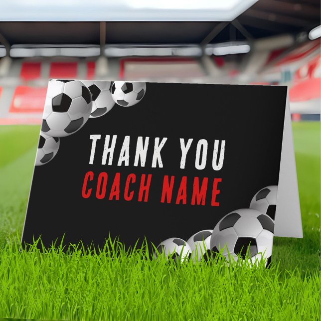 Carte De Remerciements Nom de l'entraîneur de football (Créateur téléchargé)