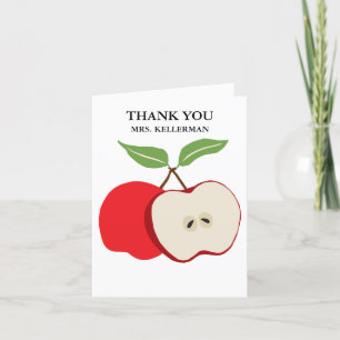 Carte De Remerciements Nom décoré d'un monogramme de demi d'Apple