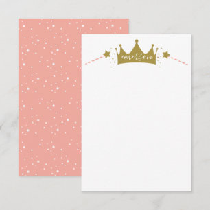 Carte De Remerciements Nom du script Princess Pink and Gold
