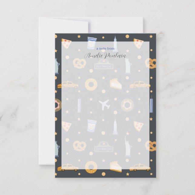 Carte De Remerciements Nom personnalisé du Motif à thème moderne Gary NYC (Devant)