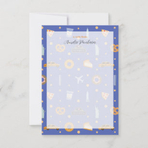 Carte De Remerciements Nom personnalisé du Motif à thème NYC bleu Joueur